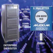Maxim推出用于高速網(wǎng)絡(luò)設(shè)備的低抖動時鐘發(fā)生器MAX3627